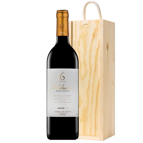 Valduero 6 Anos Reserva Premium 75cl Red Wine In Pine Wooden Gift Box